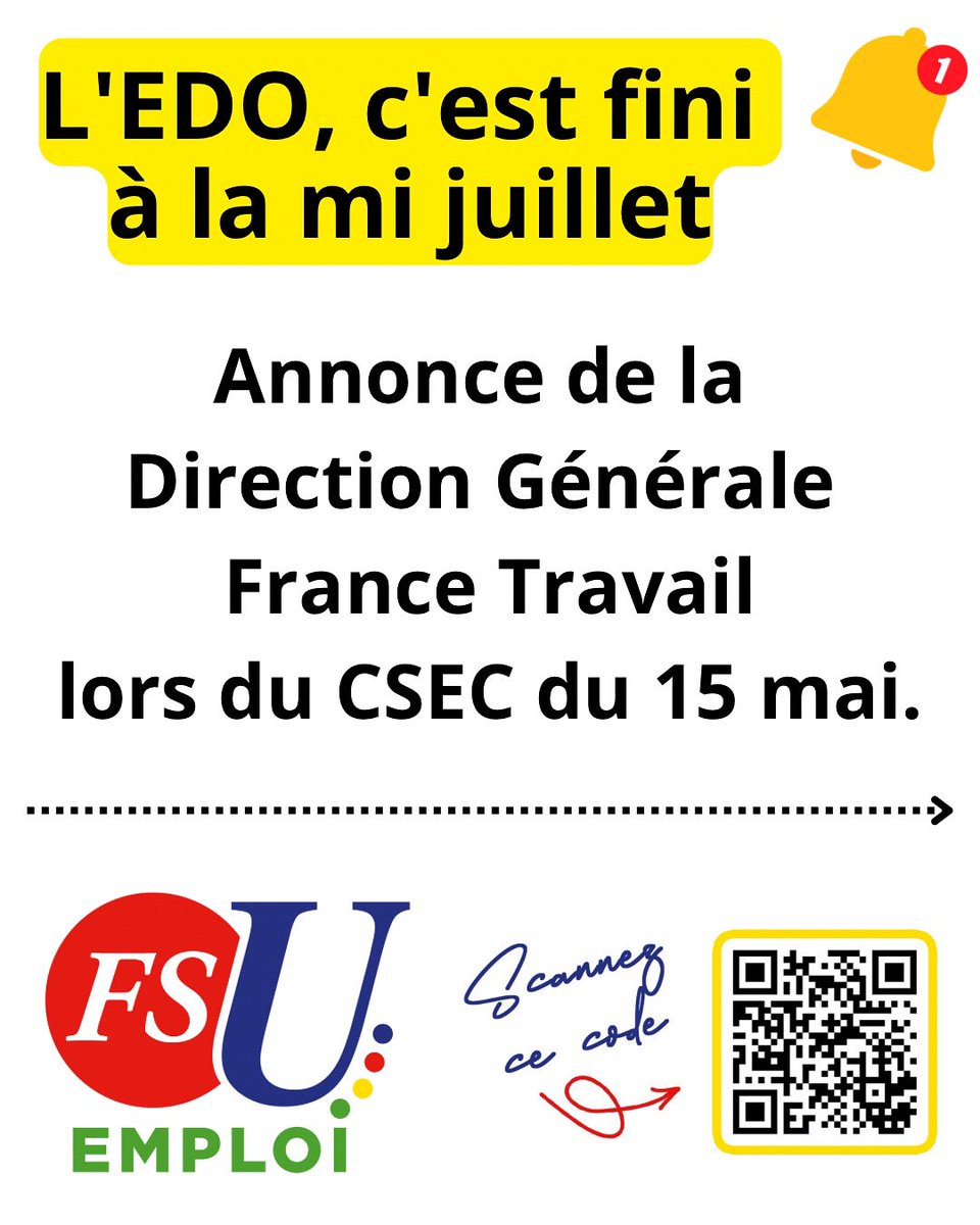 Fin de l’EDO à France Travail à partir de la mi juillet ⚠️⚠️⚠️

#francetravail #servicepublic #Chômage #fsu #poleemploi #emploi