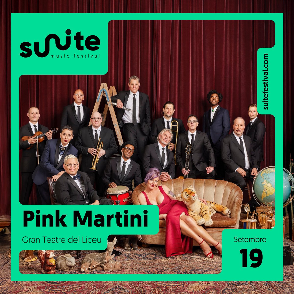 El 19 de setembre, no et perdis Pink Martini al Gran Teatre del Liceu de Barcelona. 🎶

Amb una orquestra de més de deu músics, la banda nord-americana ha actuat arreu del món i interpretat cançons en més de 25 idiomes.

🎫 Entrades disponibles a suitefestival.com