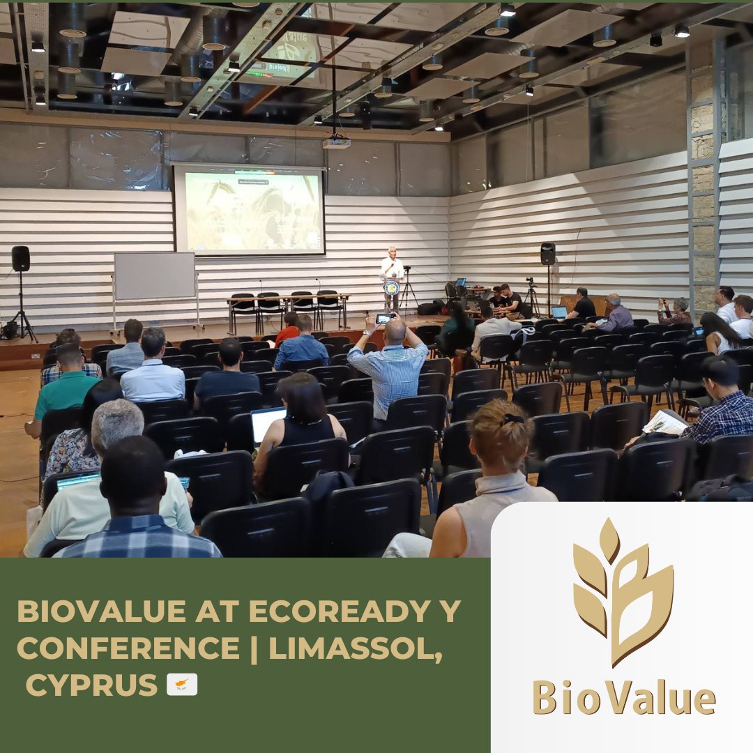 BiovalueProject's tweet image. BIOVALUE joined the ECOREADY Y Conference in Limassol (12–15 May 2025), sharing our fork-to-farm innovations for sustainable agri-food systems and biodiversity with EU partners.