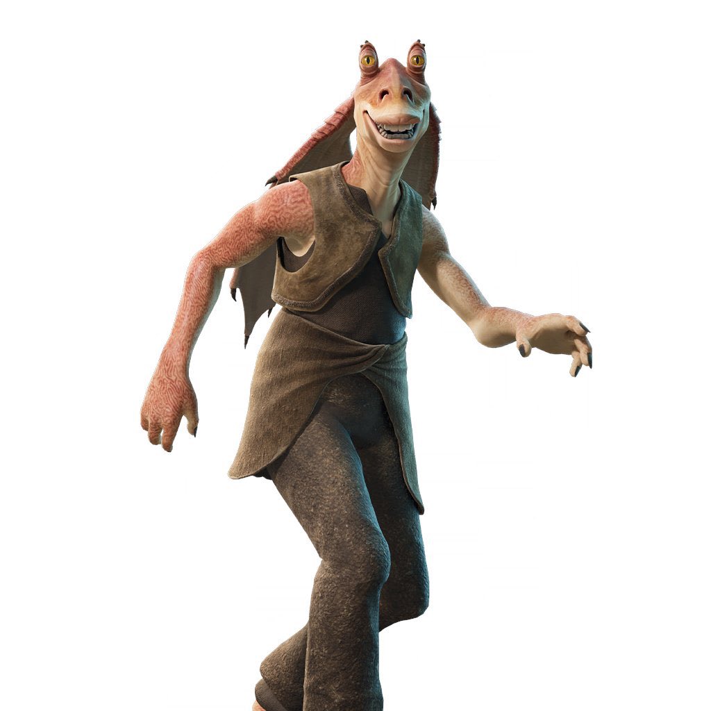 DiscussingFilm's tweet image. A new Jar Jar Binks skin for Fortnite has been revealed.

(via: @ShiinaBR)