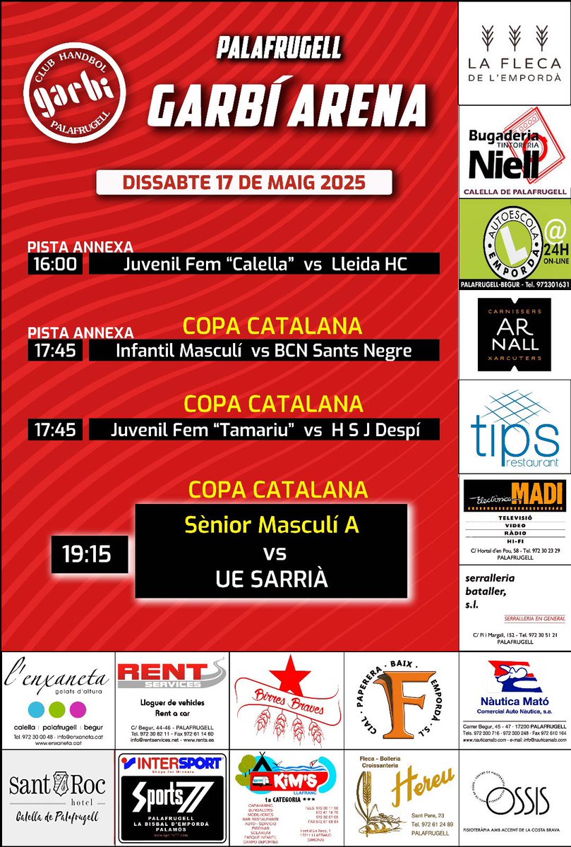 HANDBOL AL GARBÍ ARENA!!!

#jnf2
#SíSíSíGarbí
#mésqueunclubunagranfamília