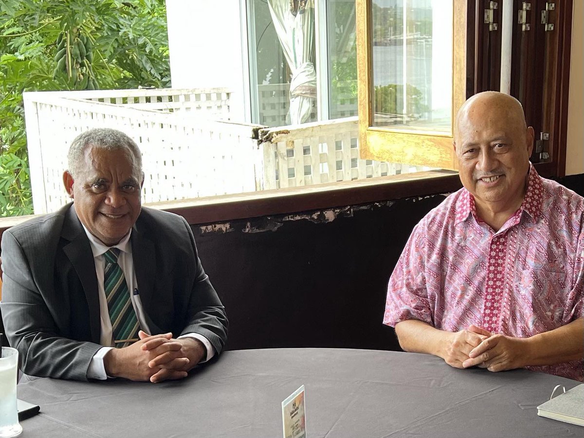 Great meeting last Thursday in Port Vila with Vanuatu PM Hon Jotham Napat re transfer of MSG Chair to Fiji next month and selection process of new MSG DG