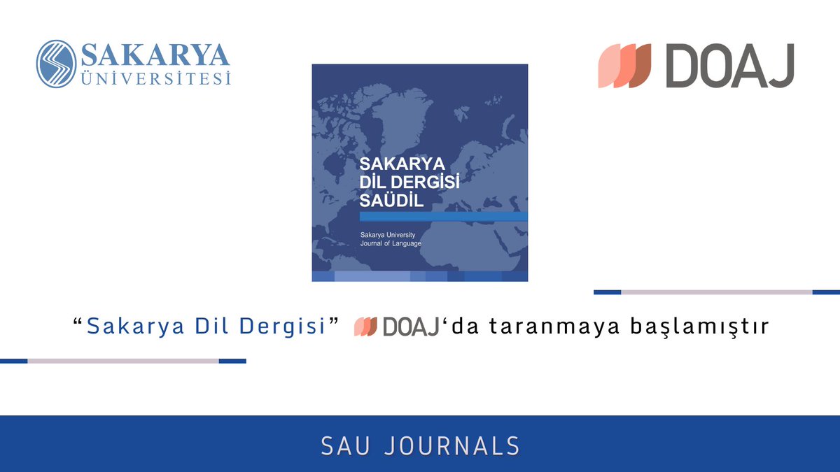 Gururla duyuruyoruz! Sakarya Dil Dergisi artık DOAJ indeksinde taranmaya başlamıştır. Uluslararası görünürlüğümüzün artması yolunda önemli bir adım daha attık. Emek veren tüm editör ve yazarlarımıza teşekkürler! #AkademikBaşarı #OpenAccess #DOAJ
<a href="/ProfDrHamzaAl/">Hamza AL</a> 
<a href="/makyigit/">Mahmut AKYİĞİT</a>