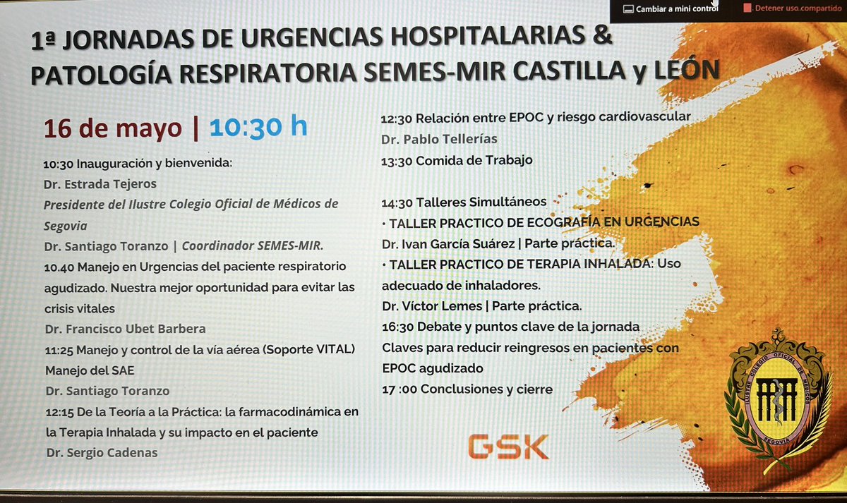 I jornada Patología Respiratoria SEMES-MIR 

Formando residentes para cuidar a nuestros pacientes. 

Únete en directo
🔽🔽🔽🔽🔽

…medicoscastillayleon.adobeconnect.com/ressemes/

<a href="/ICOMSEGOVIA/">Comsegovia</a> <a href="/SEMES_/">SEMES</a> <a href="/SEMESCYL/">SEMESCYL</a>