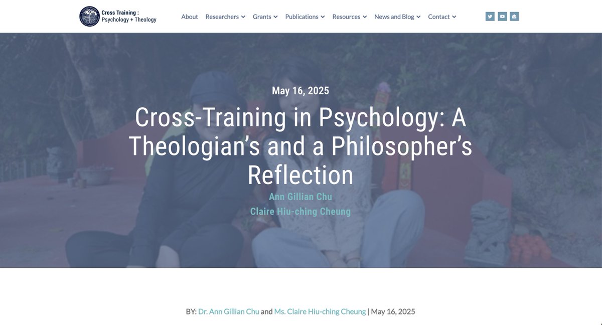 Prof. Ann Gillian Chu, PhD, SFHEA, FCPA 朱安之教授 (@agillianchu) on Twitter photo My research assistant Claire and I wrote about our <a href="/templeton_fdn/">John Templeton Foundation</a>-funded project with <a href="/X_Training_UoB/">Cross Training Psychology and Theology</a> here: crosstrainingpsychologyandtheology.com/2025/05/16/a-t… My research assistant Claire and I wrote about our <a href="/templeton_fdn/">John Templeton Foundation</a>-funded project with <a href="/X_Training_UoB/">Cross Training Psychology and Theology</a> here: crosstrainingpsychologyandtheology.com/2025/05/16/a-t…