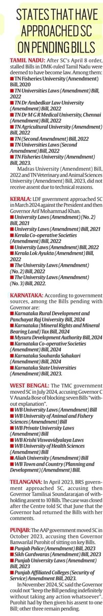 imRavikantYadav's tweet image. &apos;The President&apos;s Reference&apos;

*The 14 questions President Murmu has asked SC
*States that have approached SC on pending bills

:An informative article by Ms Apurva Vishwanath
@apurva_hv 

#PresidentofIndia #DroupadiMurmu #PresidentReference #SupremeCourt 
#Article143 
#law

#UPSC