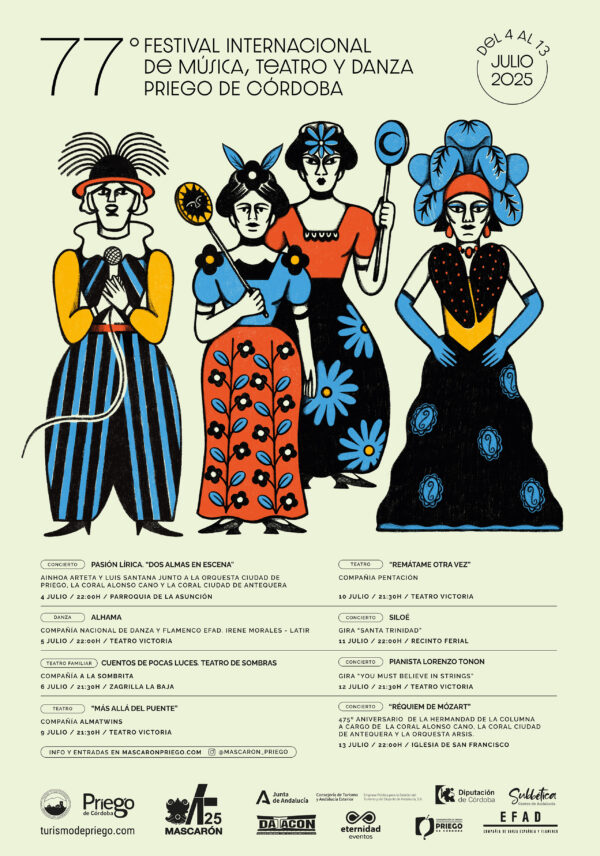 Turismo de Priego (@turismodepriego) on Twitter photo 🎭 ¡Vive el 77º Festival Internacional Mascarón en Priego de Córdoba!
Del 4 al 13 de julio 🎶
Con Ainhoa Arteta, Siloé y Réquiem de Mozart.
🎟️ Entradas 👉 mascaronpriego.com
🌿 Cultura, AOVE, historia y emoción. <a href="/aovedoppriego/">Aceite de Oliva Virgen Extra DOP Priego de Córdoba</a>
#FestivalMascarón #PriegoDeCórdoba #Verano2025 🎭 ¡Vive el 77º Festival Internacional Mascarón en Priego de Córdoba!
Del 4 al 13 de julio 🎶
Con Ainhoa Arteta, Siloé y Réquiem de Mozart.
🎟️ Entradas 👉 mascaronpriego.com
🌿 Cultura, AOVE, historia y emoción. <a href="/aovedoppriego/">Aceite de Oliva Virgen Extra DOP Priego de Córdoba</a>
#FestivalMascarón #PriegoDeCórdoba #Verano2025