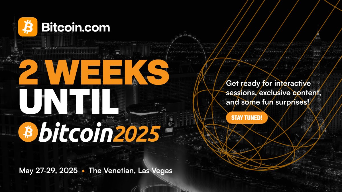 Bitcoin.com (@bitcoincom) on Twitter photo The countdown begins! Just 2 weeks until #Bitcoin2025 at <a href="/VenetianVegas/">The Venetian Resort Las Vegas</a>.
<a href="/BitcoinCom/">Bitcoin.com</a>'s news team, led by David Sencil, will be there, ready to connect.
Expect engaging content, interactive activities, and maybe a few surprises. Stay tuned! The countdown begins! Just 2 weeks until #Bitcoin2025 at <a href="/VenetianVegas/">The Venetian Resort Las Vegas</a>.
<a href="/BitcoinCom/">Bitcoin.com</a>'s news team, led by David Sencil, will be there, ready to connect.
Expect engaging content, interactive activities, and maybe a few surprises. Stay tuned!