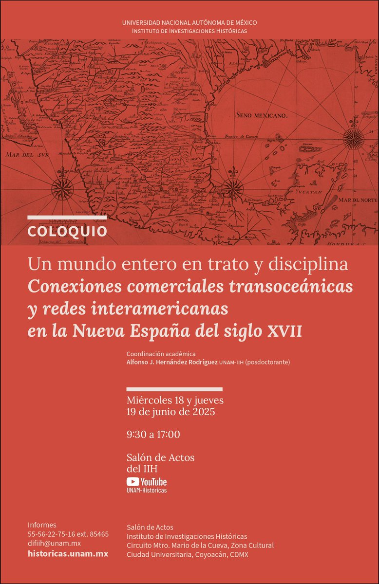 Proyecto UNICIN (@proyectounicin) on Twitter photo 🔔AVISO. En los días 18 y 19 de junio se celebrará en <a href="/UNAM_Historicas/">UNAM-Históricas</a> el Coloquio "Un mundo entero en trato y disciplina", coordinado por nuestro colega Alfonso J. Hernández Rodríguez, con participación de <a href="/AlbusIesus/">Jesús Blanco(白义旭)</a> y Rubén Reina Fatou, en horario de 9.30h a 17.00h (México). 🔔AVISO. En los días 18 y 19 de junio se celebrará en <a href="/UNAM_Historicas/">UNAM-Históricas</a> el Coloquio "Un mundo entero en trato y disciplina", coordinado por nuestro colega Alfonso J. Hernández Rodríguez, con participación de <a href="/AlbusIesus/">Jesús Blanco(白义旭)</a> y Rubén Reina Fatou, en horario de 9.30h a 17.00h (México).