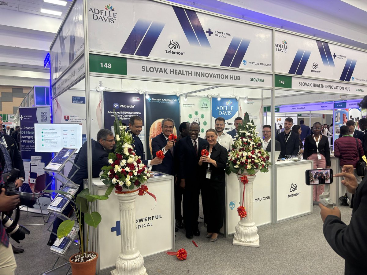 Slovak Embassy in Kenya (@skembkenya) on Twitter photo 🇸🇰 Slovakia is showcasing cutting-edge health innovations at #MedExpo Africa202
💙 <a href="/PowerfulMedical/">Powerful Medical</a>: AI-driven ECG
👩💻Telemon: Remote care tech
🧠 Virtual Medicine: VR/AR tools for med education
🌱 Adelle Davis: wellness supplements 🇸🇰 Slovakia is showcasing cutting-edge health innovations at #MedExpo Africa202
💙 <a href="/PowerfulMedical/">Powerful Medical</a>: AI-driven ECG
👩💻Telemon: Remote care tech
🧠 Virtual Medicine: VR/AR tools for med education
🌱 Adelle Davis: wellness supplements