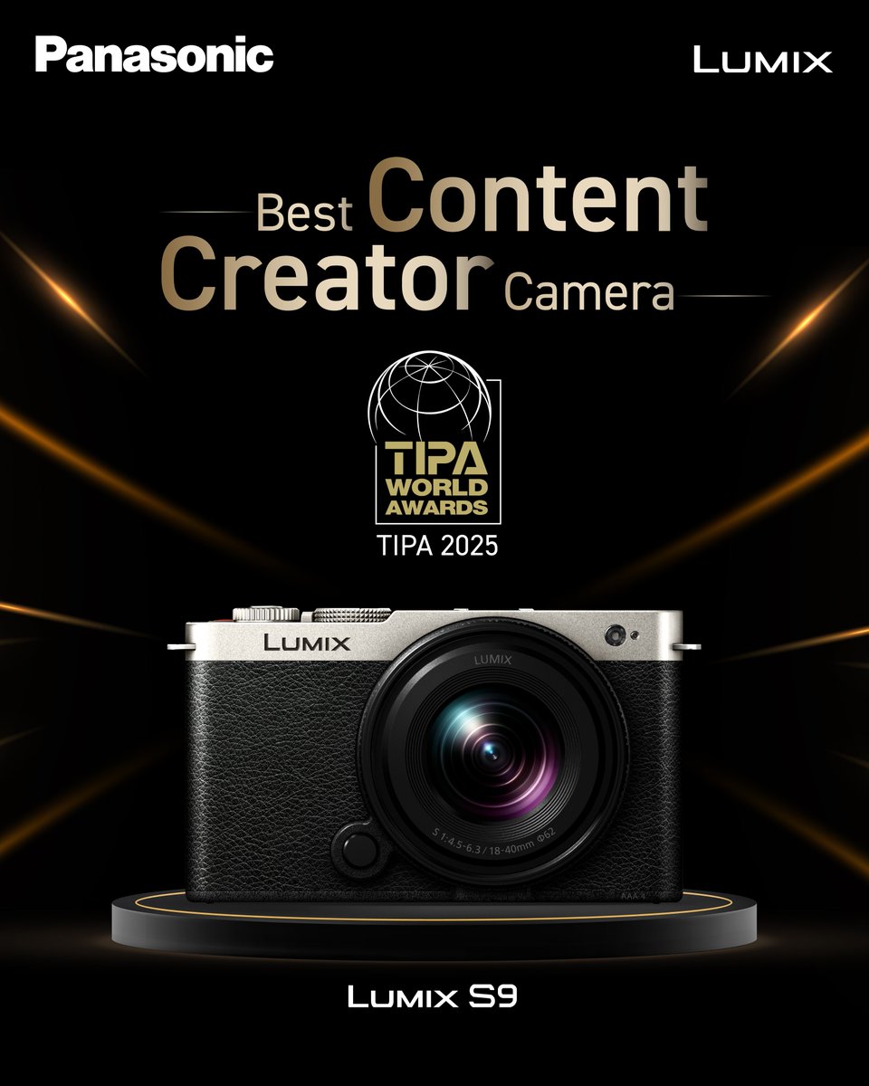 lumix_india's tweet photo. Lights. Camera. Award.
The Lumix S9 is officially the TIPA 2025 Creator Camera Winner. Designed for creators who demand perfection, it’s your ultimate storytelling tool.
#LumixIndia #MotionPicturePerfect #BestCamera #Award #TIPA2025 https://t.co/ayHOWeZq8K