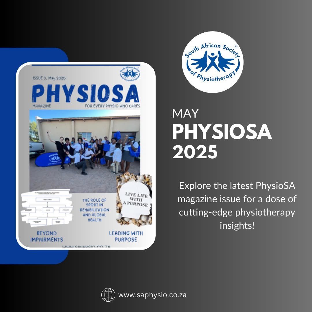 👉 📰 The May Issue of PhysioSA is here! 🌸💪

Inside this issue:
✅ Clinical insights from local physios
✅ Updates from the SASP and global physio community

📖 Don’t miss it – your monthly dose of knowledge, inspiration, and physiotherapy pride!

👉 saphysio.co.za/media/182736/2…