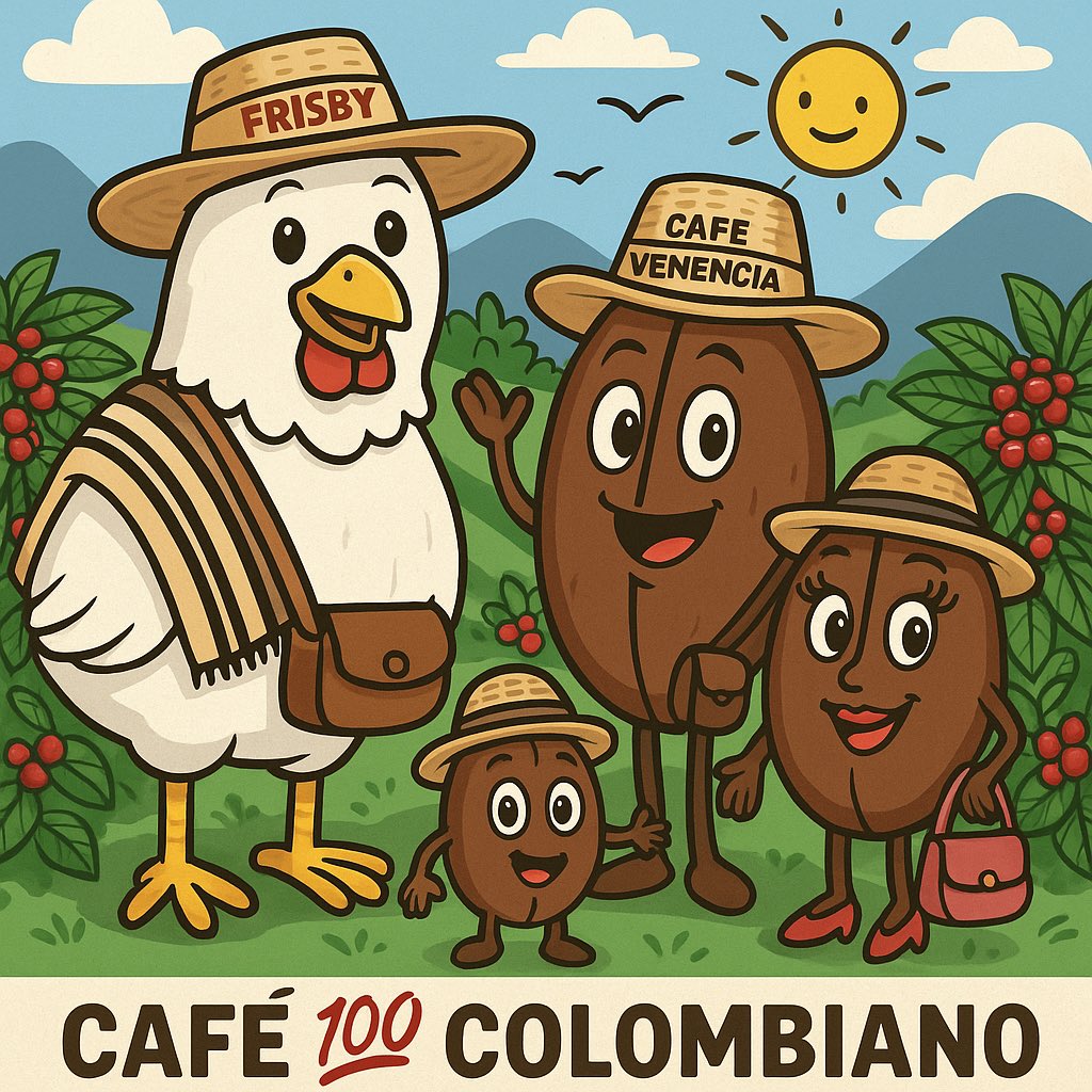 CafeVenencia's tweet photo. @frisbylohace  como Colombia sabe hacerlo: con sabor, calidad y corazón.
Una combinación perfecta: pollo y café, dos tesoros de nuestra tierra.
Desde el Quindío, corazón del paisaje cafetero, CAFÉ VENENCIA representa lo mejor de nuestro paisajes. https://t.co/oCS8UkS6UA