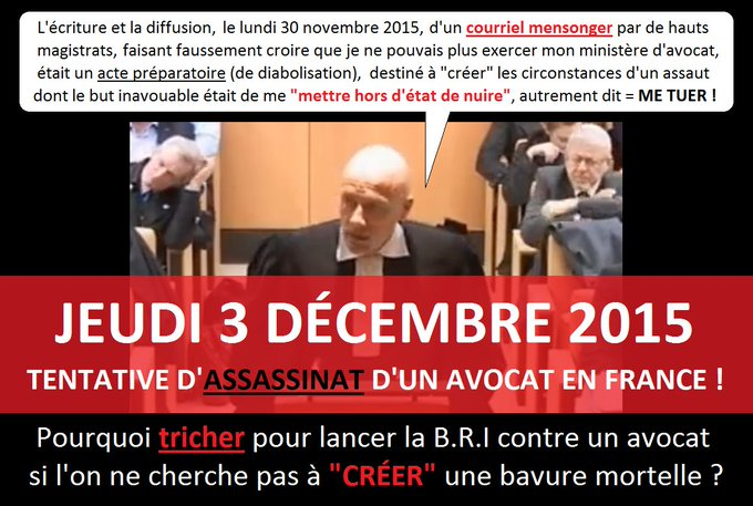 WilSedlex's tweet photo. @pierrejovanovic @VilleCourbevoie - BIENVENUE ! CHER @pierrejovanovic
QUI DÉNONCEZ UNE « #BARBOUZERIE » !
JE VOUS SOUHAITE LA BIENVENUE DANS
LE CLUB DES VICTIMES D'ESCADRONS DE
LA MORT, EN FRANCE, PAYS DE LA LIBERTÉ ! -
Savez-vous que, le jeudi 3 décembre 2015,
je fus victime, comme vous, d'un #assaut #suspect ? https://t.co/Ehm1ge5V5L