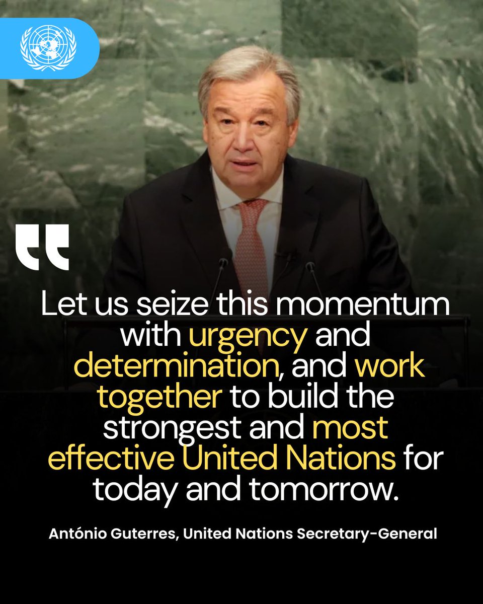 United Nations Geneva (@ungeneva) on Twitter photo “Let us seize this momentum with urgency and determination, and work together to build the strongest and most effective United Nations for today and tomorrow.”
– <a href="/antonioguterres/">António Guterres</a> on #UN80 Initiative
Full remarks: is.gd/tzJUk2 “Let us seize this momentum with urgency and determination, and work together to build the strongest and most effective United Nations for today and tomorrow.”
– <a href="/antonioguterres/">António Guterres</a> on #UN80 Initiative
Full remarks: is.gd/tzJUk2