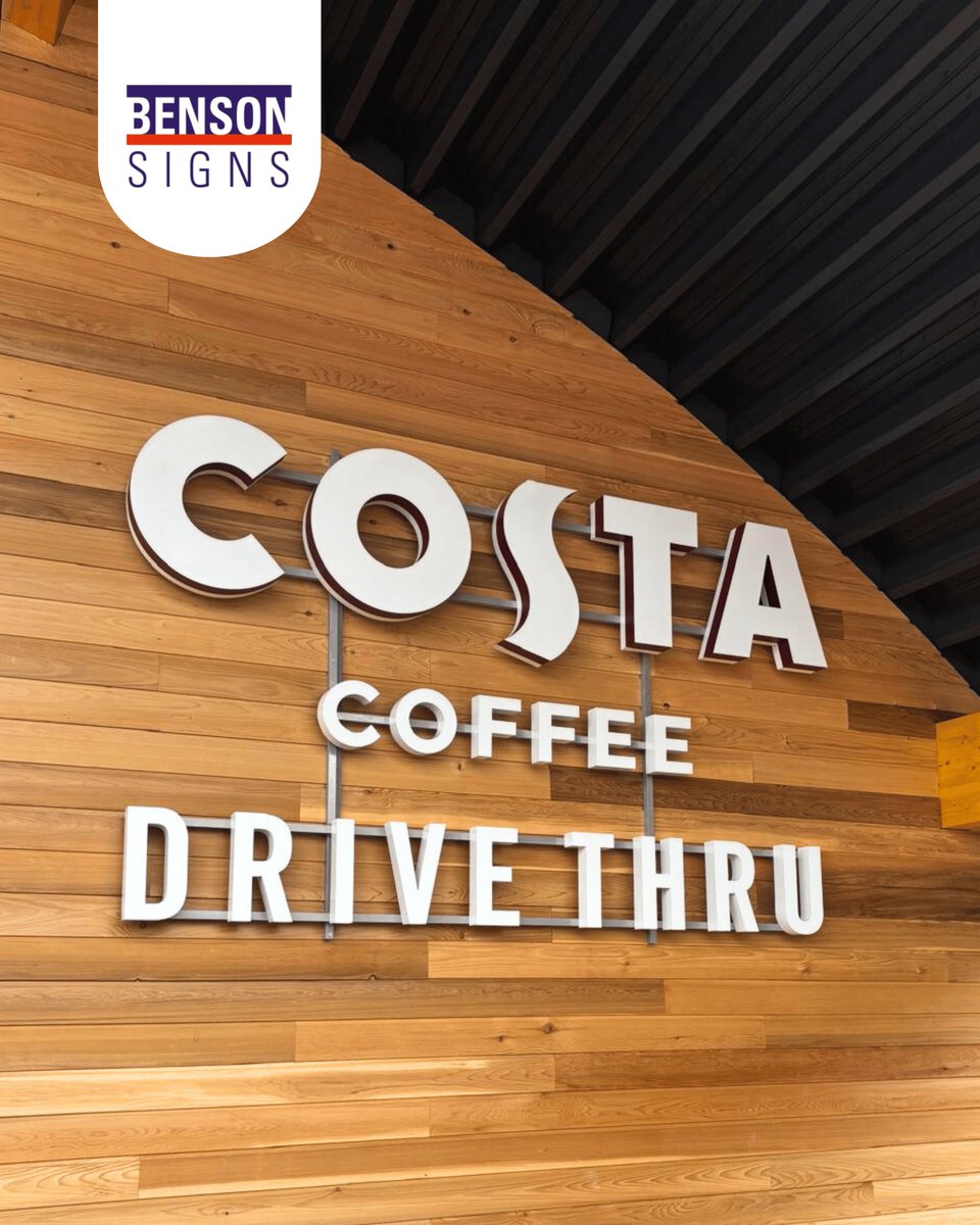Bensonsigns's tweet photo. Signing off the week with a brilliant project for @CostaCoffee at Stevenage Leisure Park. ☕👏🏼

Everything was manufactured and installed with precision — staying true to the Costa brand across the site.

Great effort all round from the team! 💪🏼

#BusinessSigns #SignageExperts https://t.co/2kBGFWyi5x
