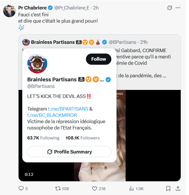Entre victimes de l'idéologie russophobe de l'état français...