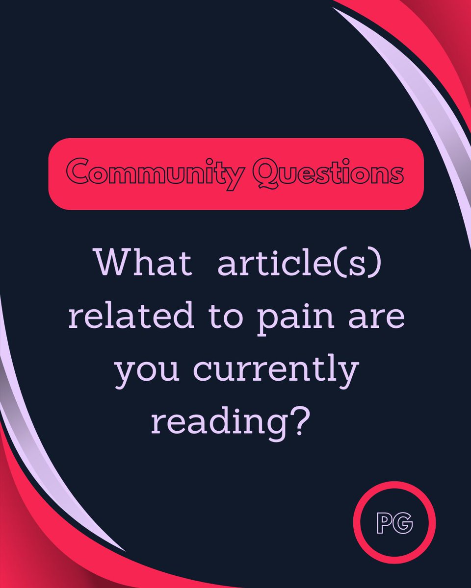 📚 What pain-related articles are on your radar right now? Something new? Something classic you’re revisiting?

We’d love to know what you're reading — share your current picks in the comments and let’s build a collective reading list.