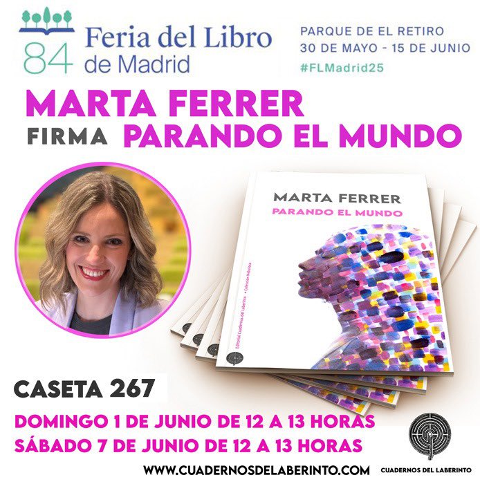 La ilusión que me hace esto no se puede explicar… os espero en la <a href="/FLMadrid/">Feria del Libro de Madrid</a> con <a href="/LaberintoAres/">Cuadernos del Laberinto / Alicia Arés</a> 🩷