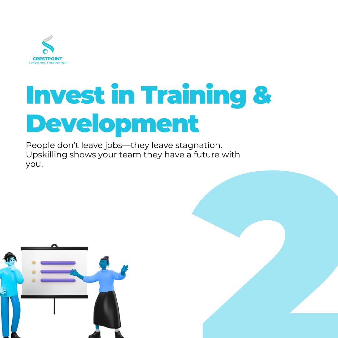 Crestpointltd's tweet photo. Losing great employees? You’re not alone but it doesn’t have to be your reality.
 Improving employee retention starts with the right strategies, and we’ve put together practical steps to help you keep your top talent and build a stronger team culture. https://t.co/MuGVkaxY9j