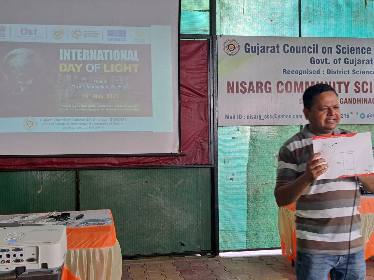 IplabGnr's tweet photo. "Celebrating the power of light on the International Day of Light!
A workshop highlighting the science, technology, and impact of light in our daily lives.
#InternationalDayOfLight #LightWorkshop #Photonics #STEM"
@narottamsahoo @Punam_Bhargava @pavitshah @NisargCSC @InfoGujcost https://t.co/1uc792hSlo