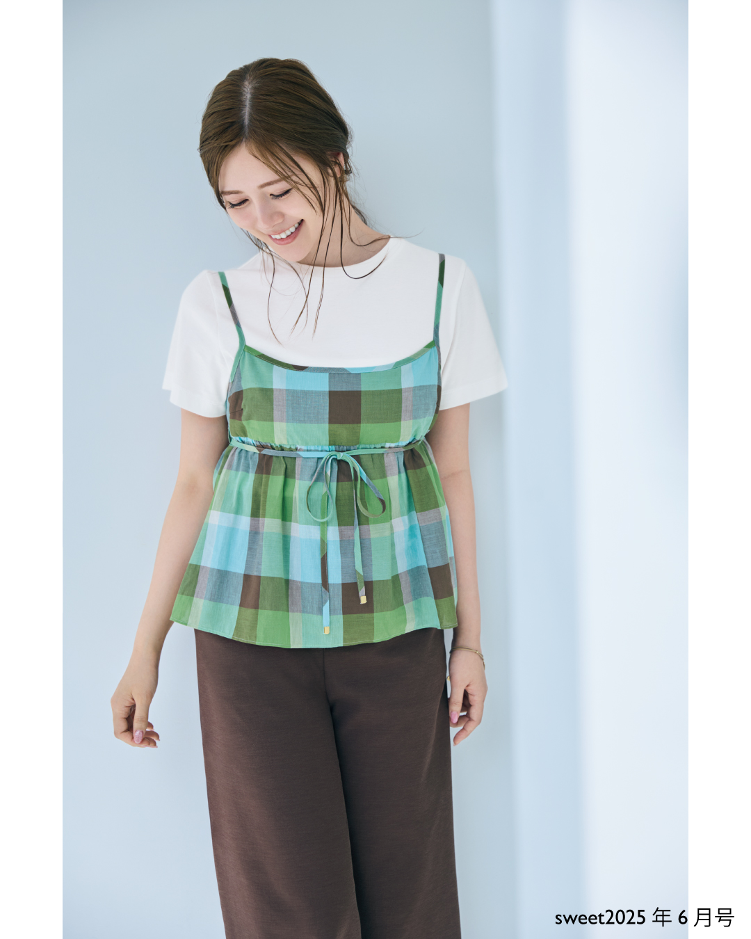 BLUE LABEL ブルーレーベル チェック柄 キャミソール Tシャツ