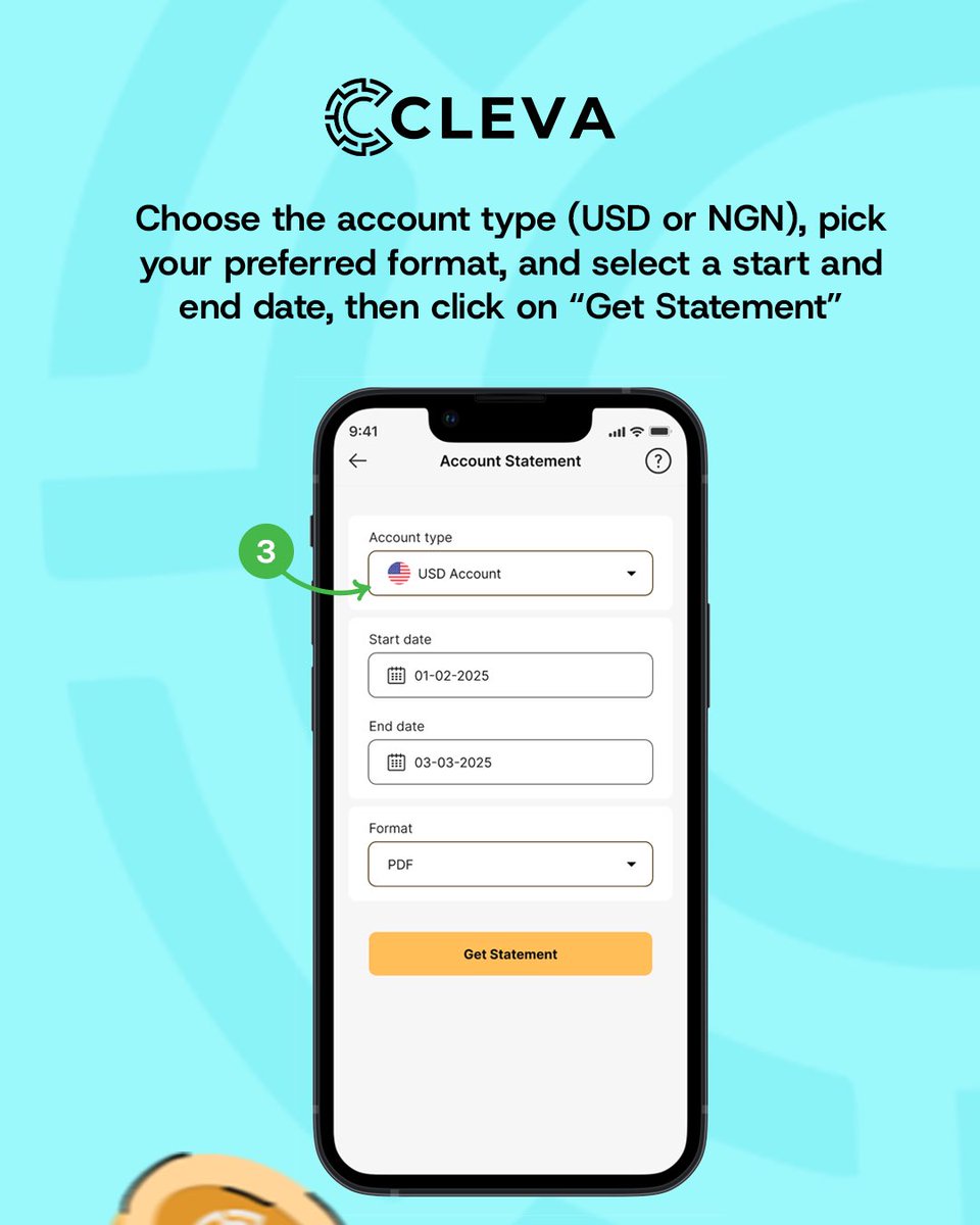 clevabanking's tweet photo. Whether it’s for visa applications, proof of income, or client records, Cleva makes it super easy to generate your account statement in seconds.
Swipe through to learn how to generate your account statement on Cleva.
#accountstatement #getcleva #cleva #newfeature https://t.co/e9g9j80WXo