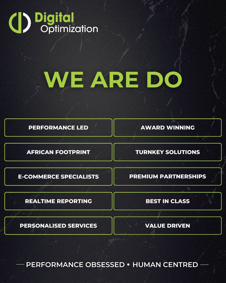 DigitalOpt_ZA's tweet image. At DO, we commit ourselves to forging trust, personalising solutions, and generating long-term success. 

See why clients choose us time and time again.

#BuiltDifferent #WhyDO #ValueDrivenMarketing #SmartDigital