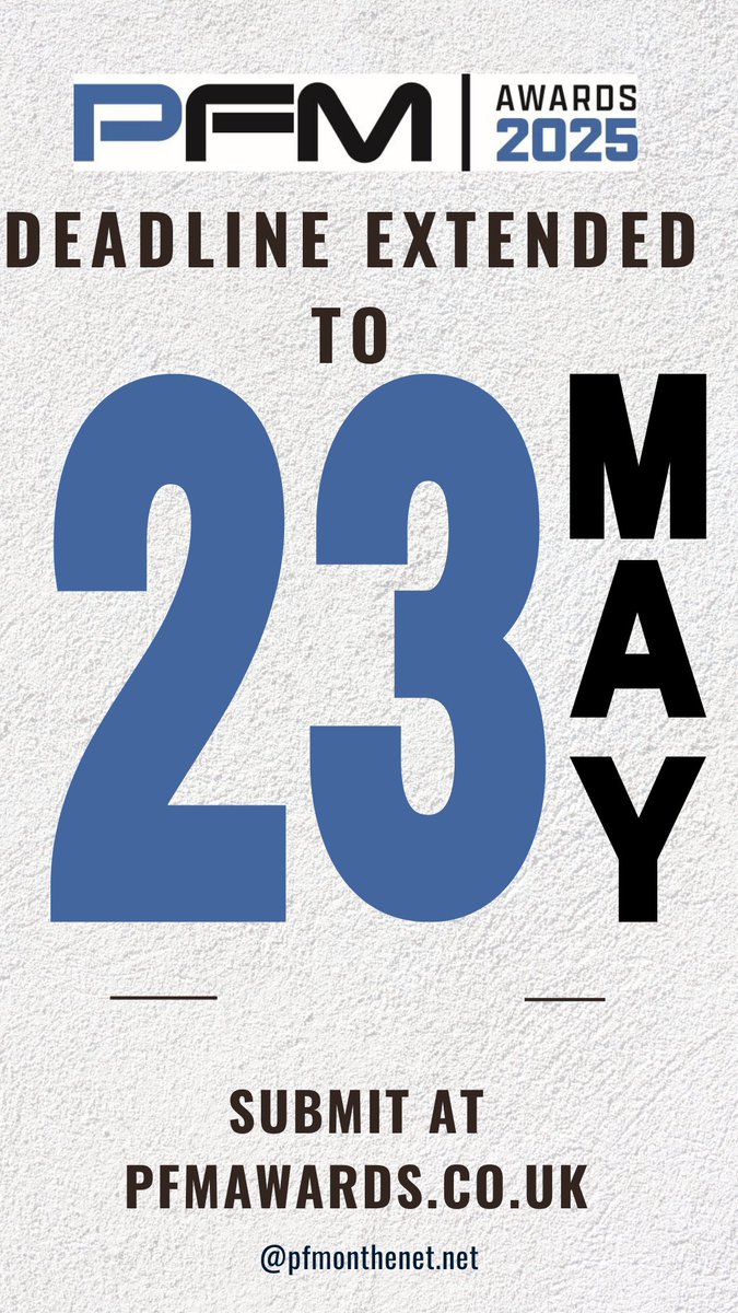 The deadline for the PFM Partnership Awards has been extended until next Friday. Thanks so much to everyone who's submitted already - you can relax in the knowledge of a job well done!