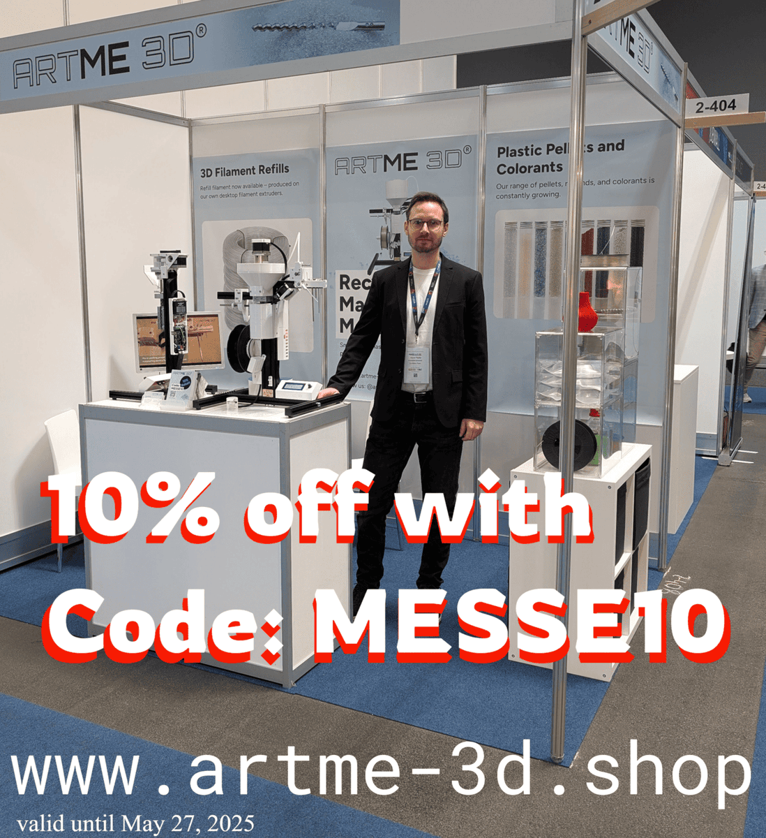 ARTME 3D® was at the Rapid Tech trade fair in Erfurt, Germany. To celebrate, we are offering a 10% discount on all products in our online shop. Valid until May 27, 2025.