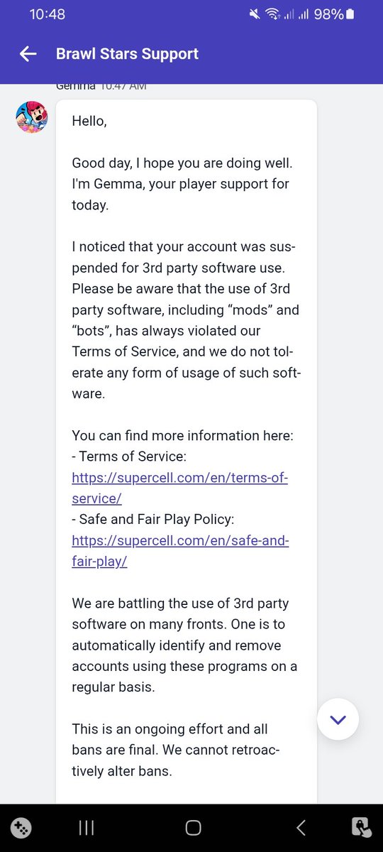 reply to 3rd ticket. the same copy pasta without explaining what i actually did. im letting it go peace out 🤟