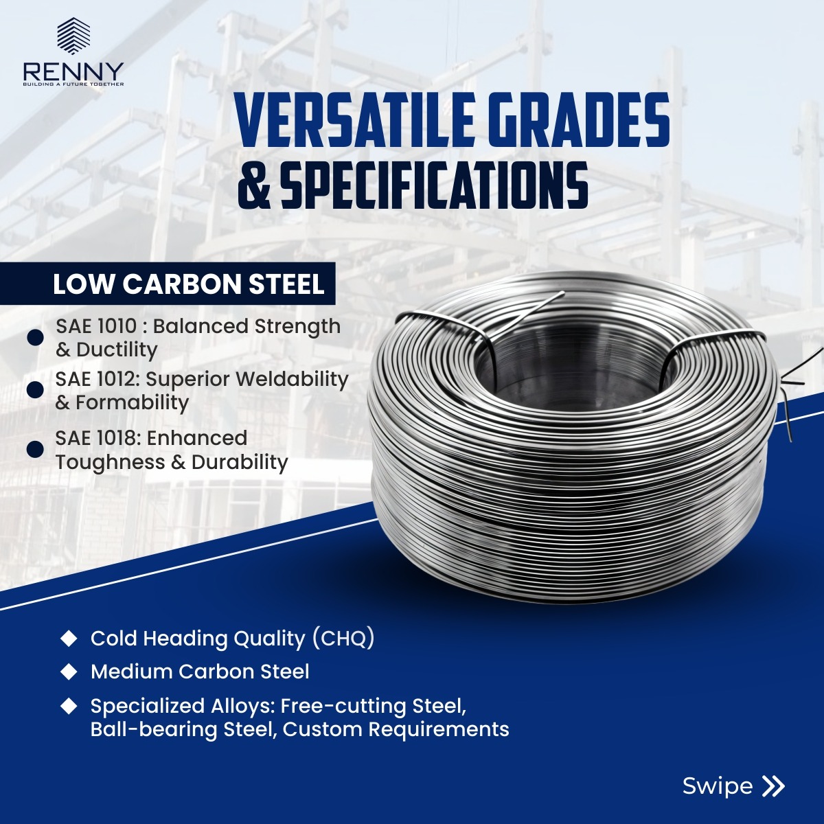 rennystrips's tweet image. Renny #WireRods | Strength That Shapes the Future
Engineered with cutting-edge technology, Renny Wire Rods offer unmatched consistency, durability &amp;amp;  high tensile strength—

Partner with #RennyStrips and deliver excellence in every coil.