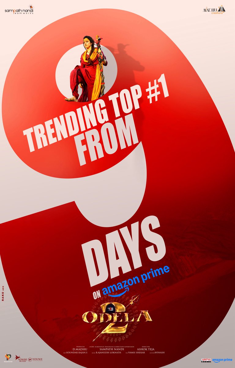 Sampath Nandi (@iamsampathnandi) on Twitter photo Silencing Some..
Shattering Many..
THIS SHIVA STORM IS
UNSTOPPABLE🕉️🔱✨
#1 on <a href="/PrimeVideoIN/">prime video IN</a> from 9 days❤️🔥
<a href="/tamannaahspeaks/">Tamannaah Bhatia</a> #DiMadhu <a href="/ImSimhaa/">Vasishta N Simha</a> <a href="/ihebahp/">Hebah Patel</a> <a href="/soundar16/">soundar rajan</a> <a href="/AJANEESHB/">B AJANEESH LOKNATH</a> <a href="/neeta_lulla/">Neeta Lulla</a>
<a href="/ashokalle2020/">alle_ashok_teja</a> <a href="/creations_madhu/">Madhu Creations</a> <a href="/adityamusic/">Aditya Music</a> Silencing Some..
Shattering Many..
THIS SHIVA STORM IS
UNSTOPPABLE🕉️🔱✨
#1 on <a href="/PrimeVideoIN/">prime video IN</a> from 9 days❤️🔥
<a href="/tamannaahspeaks/">Tamannaah Bhatia</a> #DiMadhu <a href="/ImSimhaa/">Vasishta N Simha</a> <a href="/ihebahp/">Hebah Patel</a> <a href="/soundar16/">soundar rajan</a> <a href="/AJANEESHB/">B AJANEESH LOKNATH</a> <a href="/neeta_lulla/">Neeta Lulla</a>
<a href="/ashokalle2020/">alle_ashok_teja</a> <a href="/creations_madhu/">Madhu Creations</a> <a href="/adityamusic/">Aditya Music</a>