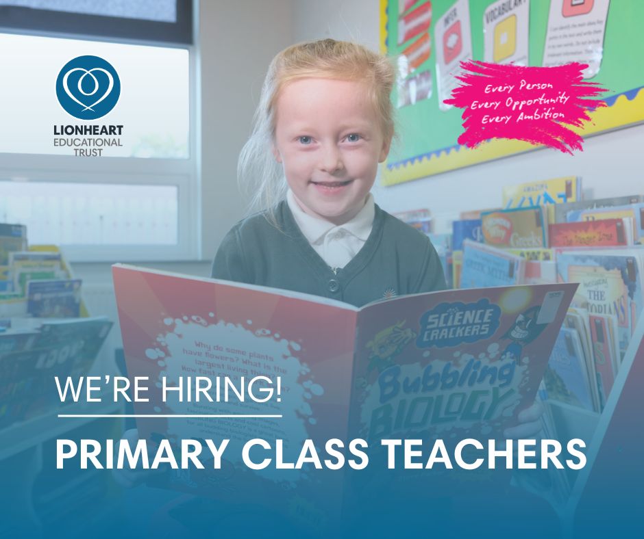 ✨We're hiring Class #Teachers across our primary schools in #Birstall and #Coalville!

🍎Passionate about inspiring young minds in a caring, supportive Trust? Explore the opportunities we have to offer!⤵️

🔗eteach.com/careers/lionhe…