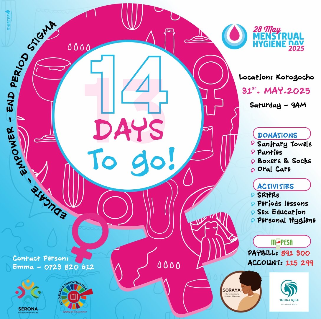 1️⃣4️⃣ Days To!! 🥳🥳 #Educate📚 #Empower😇#Endperiodstigma⚠️