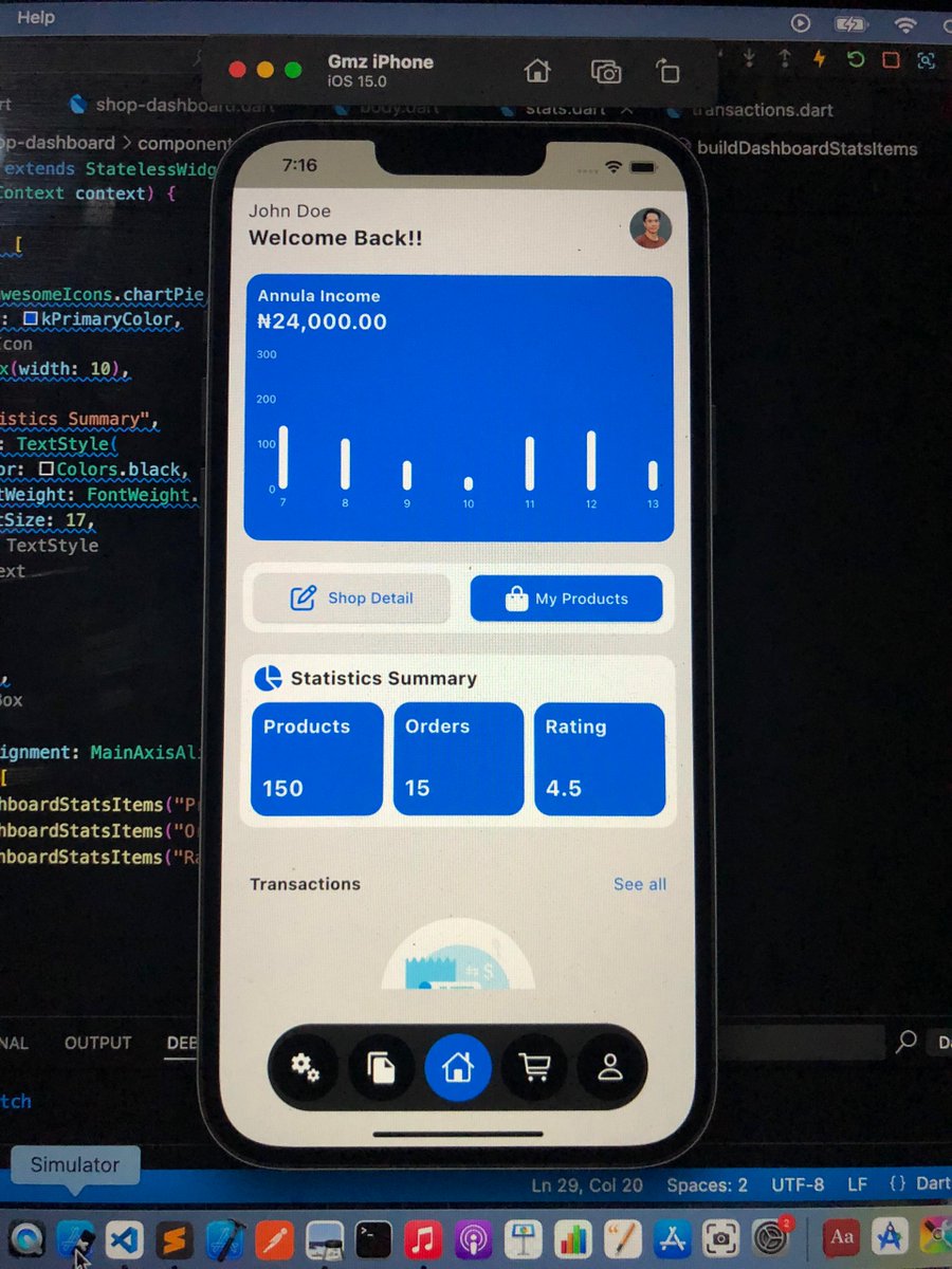 ChisomOnyemelu2's tweet image. 🚀 Just launched a multi-vendor e-commerce app!
Here’s a sneak peek at the Vendor Dashboard – giving sellers real-time stats on orders, earnings, and product performance 📊📦💰
Built with performance and scalability in mind.
#Ecommerce #DevShowcase #Laravel #Flutter #FullStackDev