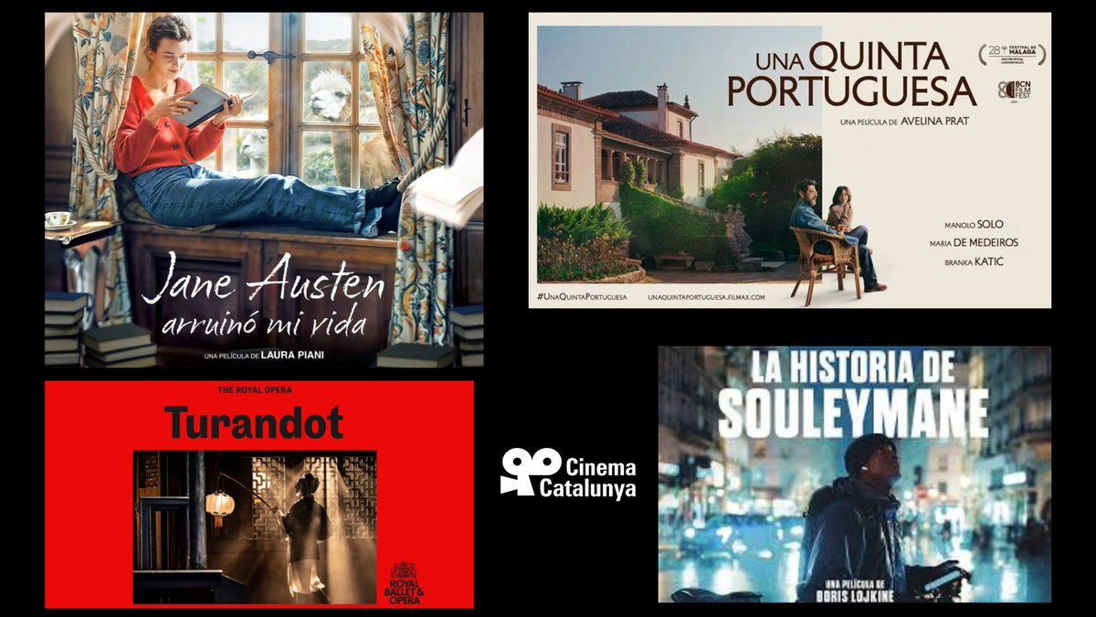 Cinema Catalunya (@cinemacatalunya) on Twitter photo 🟢Aquesta setmana estrenem #JaneAustenArruinóMiVida, continuen #UnaQuintaPortuguesa i #LaHistoriadeSouleymane, dimecres TURANDOT, òpera de la <a href="/TheRoyalOpera/">The Royal Opera</a>
🎟Més informació i entrades a cinemacatalunya.cat 🟢Aquesta setmana estrenem #JaneAustenArruinóMiVida, continuen #UnaQuintaPortuguesa i #LaHistoriadeSouleymane, dimecres TURANDOT, òpera de la <a href="/TheRoyalOpera/">The Royal Opera</a>
🎟Més informació i entrades a cinemacatalunya.cat