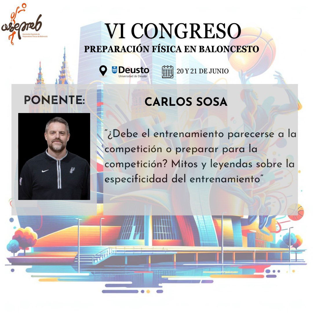 ¡Os presentamos a Carlos Sosa!

🏀Inscripciones abiertas para el VI Congreso ASEPREB, “PREPARACIÓN FISICA EN EL BALONCESTO”