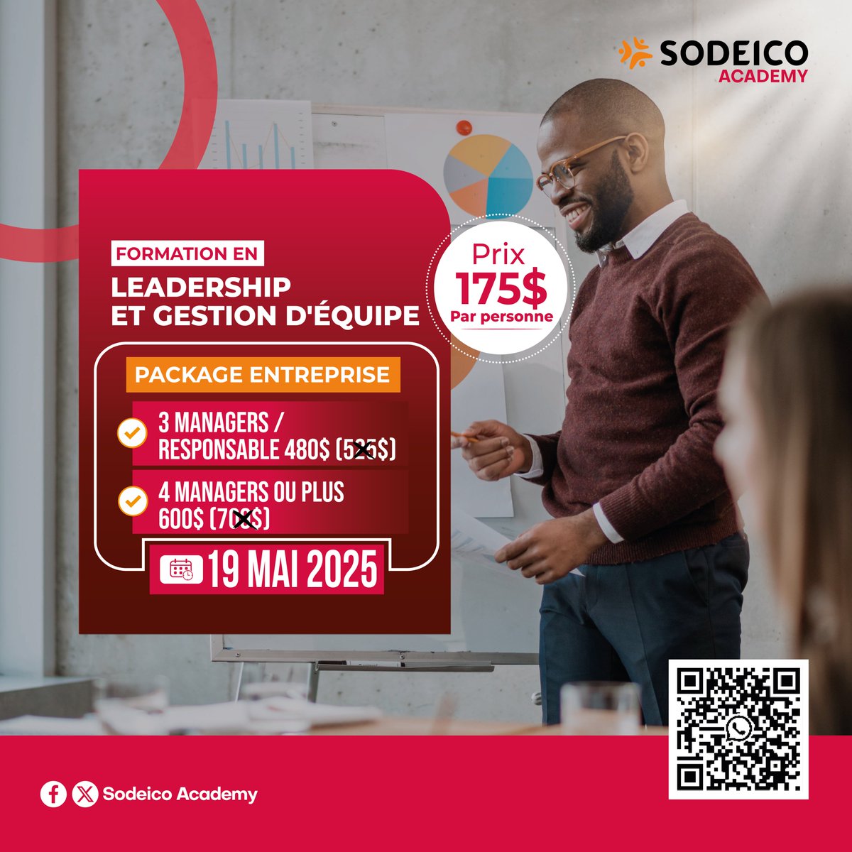 ✨ Un bon leader inspire.
❓Difficultés à communiquer, motiver, déléguer ?
🚀 Formez-vous avec Sodeico Academy en Leadership &amp; Gestion d’Équipe.
📅 02 Juin 2025 – 175$
👉 cutt.ly/vrxdXSNy
📧 academy@sodeico.org
#Leadership #RDC