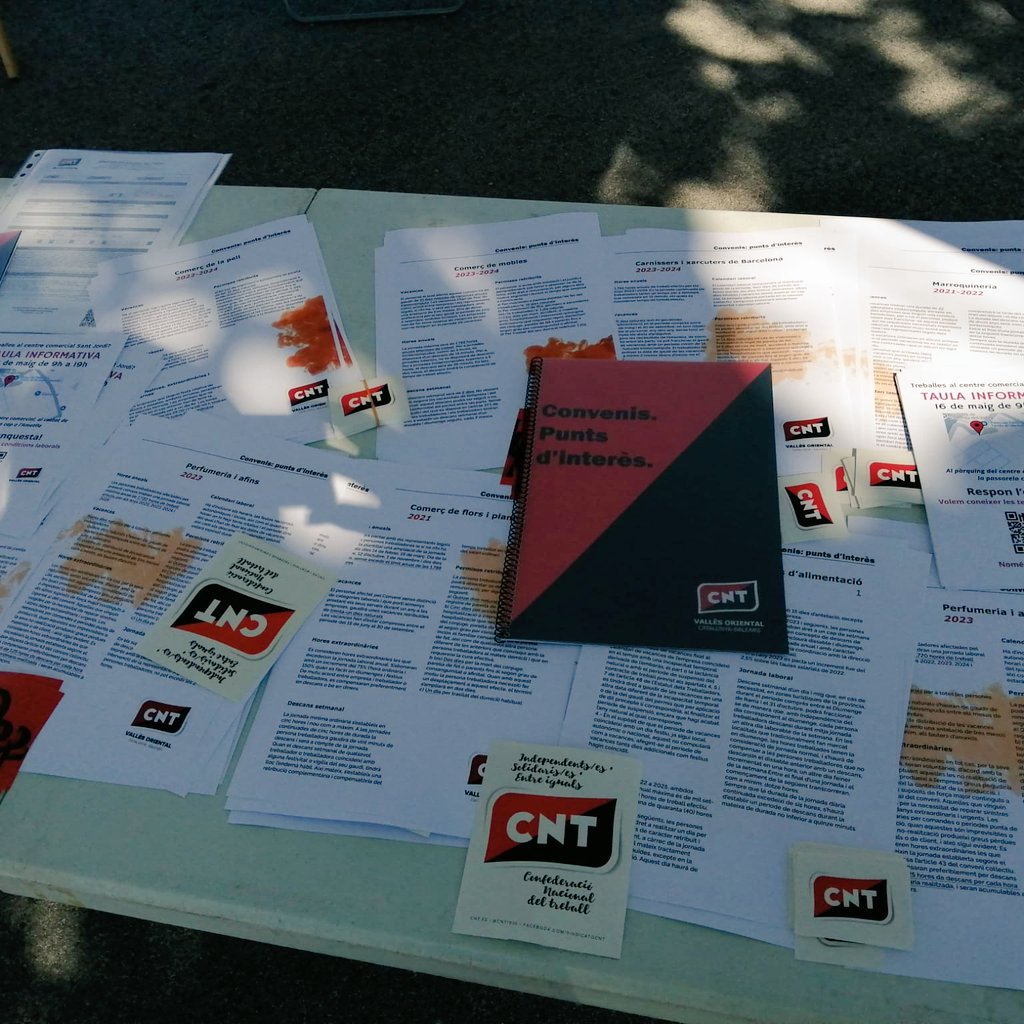 📌 CENTRE COMERCIAL SANT JORDI DE L'AMETLLA DEL VALLÈS 

Durant el dia d'avui tindrem un Punt d'assessorament de la CNT per als treballadors i treballadores del sector serveis al C. C. Sant Jordi, per atendre dubtes i acostar el Sindicat al lloc de feina!

#vallesoriental