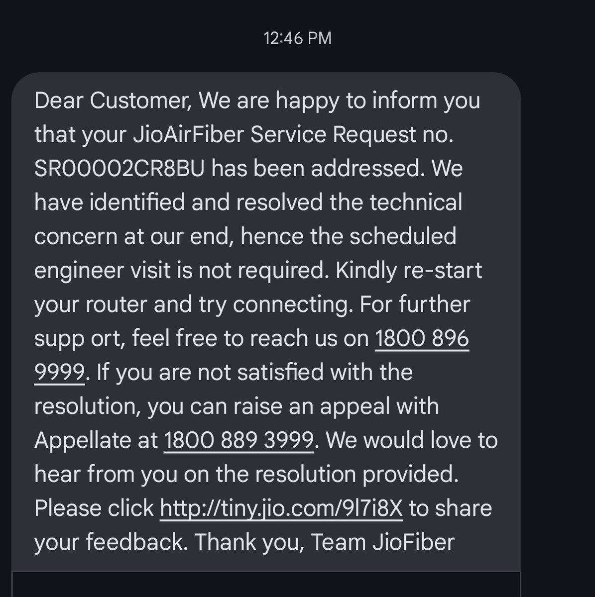 amit_bgs's tweet image. Hey @JioCare, do you really think your customers are fools? Engineer visits are scheduled like clockwork; except no one ever shows up. Then you claim the issue is “resolved”? Reached out to you multiple times. 

I’ve been getting 5-10 Mbps instead of 100  Mbps for 2 weeks.