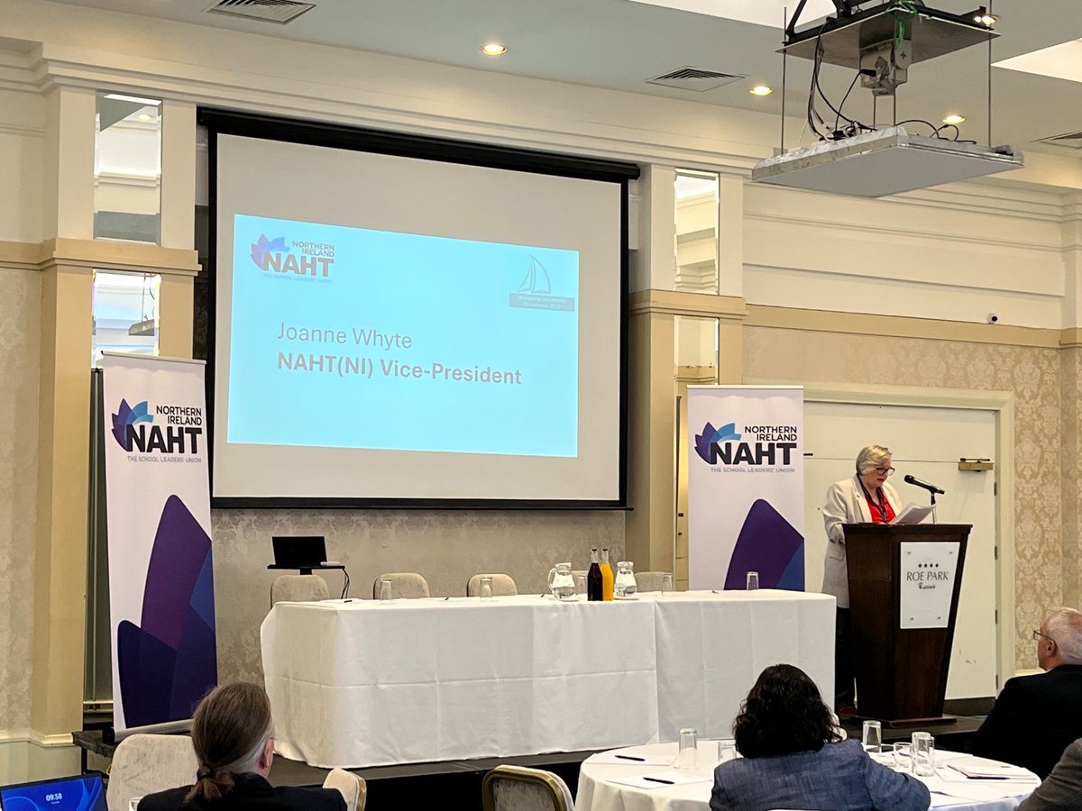 NAHT_NI's tweet image. Day 2 of the NAHT(NI) Navigating Leadership Conference is opened by Vice-President Joanne Whyte.
