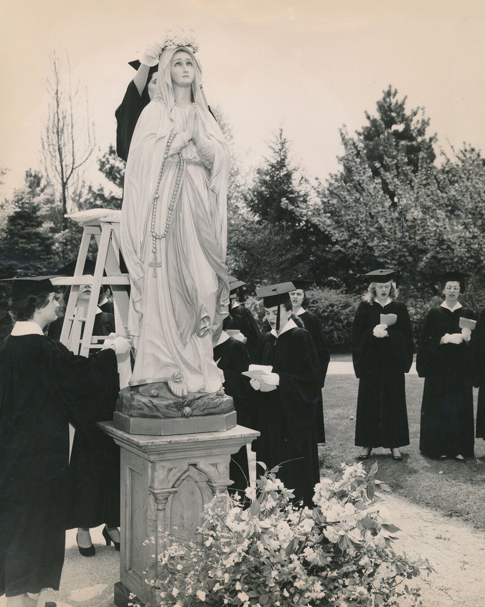 May honors Mary, #Immaculata’s patroness.

This newly colorized 1953 photo captures the spirit and devotion that define our community. 💙