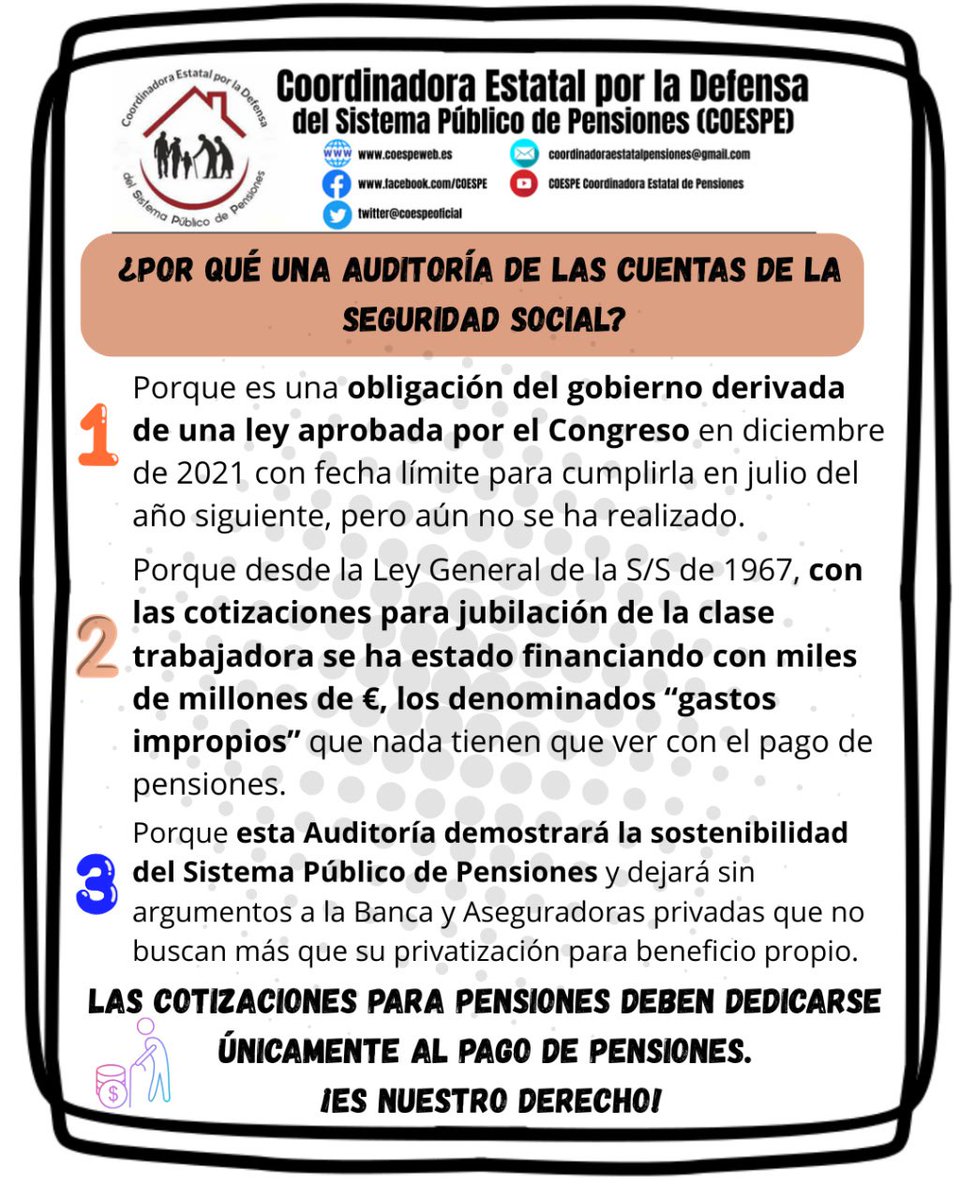 mpdterrassa's tweet photo. Una auditoría de pensiones se realiza para verificar que los beneficiarios cumplen con los requisitos establecidos para recibir las pensiones. Esto ayuda a garantizar la correcta administración de los recursos y la detección de posibles irregularidades. https://t.co/ZPyjd5vC5f