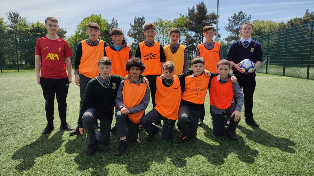 BeneavinCollege's tweet photo. Well done to the team from class 1 O'Donovan who were winners of our annual lunch time mini world cup.  The weather was fantastic and the lads really enjoyed to run up to De La Salle Day! https://t.co/QsmxI9cb6z