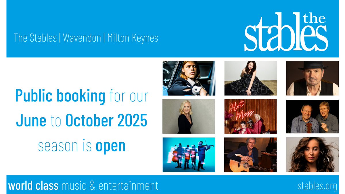 StablesMK's tweet image. Public booking is open for the new shows in @StablesMK  June to October 2025 brochure.

Check out pages 45, 46 and 47 for what's on sale from November 2025 onwards.

This brochure includes @IFMKfest events.
stables.org/your-visit/the…

#LiveMusic #LoveMK #LiveComedy