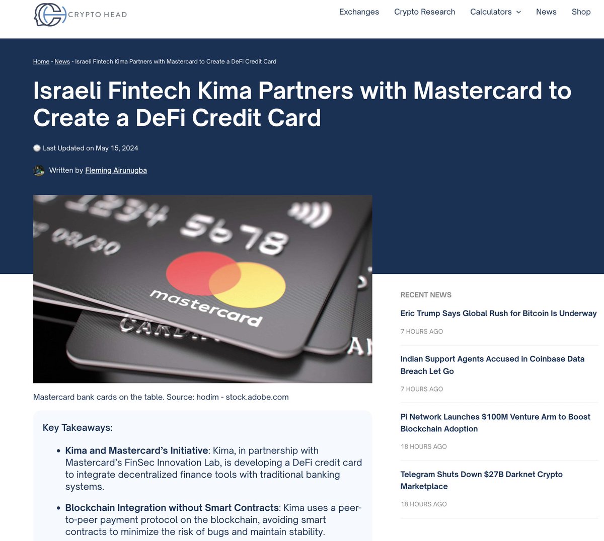 Kima Network (@kimanetwork) on Twitter photo Big thanks to <a href="/CryptoHeadio/">Crypto Head</a> for featuring Kima’s latest milestone with Mastercard! 📰💳
We’re building a DeFi credit card with real-world impact: combining decentralized infrastructure with Mastercard’s Sandbox to bridge Web3 and traditional finance. 🔗
Read the full article: Big thanks to <a href="/CryptoHeadio/">Crypto Head</a> for featuring Kima’s latest milestone with Mastercard! 📰💳
We’re building a DeFi credit card with real-world impact: combining decentralized infrastructure with Mastercard’s Sandbox to bridge Web3 and traditional finance. 🔗
Read the full article: