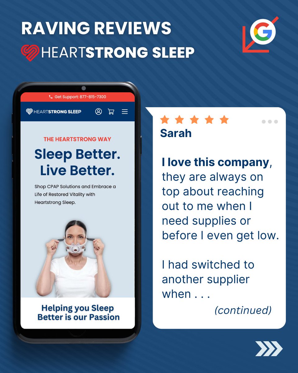 heartstrongzzzz's tweet image. Happy Fan-Friday from Heartstrong Sleep!

Today, we’re thrilled to share a standout review! This is one of the top-5 responses we often hear from patients who switch to us for CPAP therapy and resupply.

#sleepapnea #cpap #sleeptest #snoring #health #sleep #sleepawareness