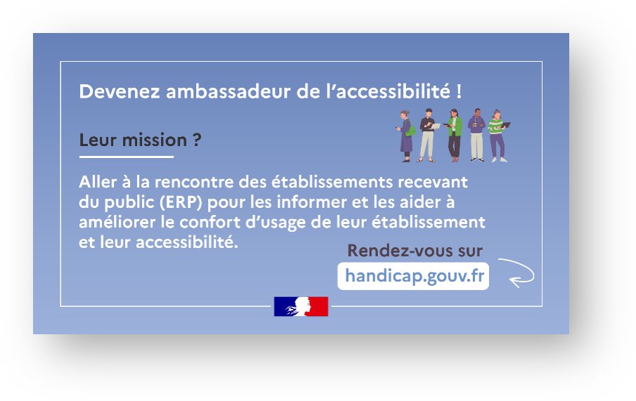 #GAAD2025 | Dans quelques jours se tiendra la journée mondiale de sensibilisation à l'#accessibilité, l'occasion de rappeler que vous pouvez devenir ambassadeur de l'accessibilité pour aider les établissements recevant du public (#ERP) à se mettre en conformité avec