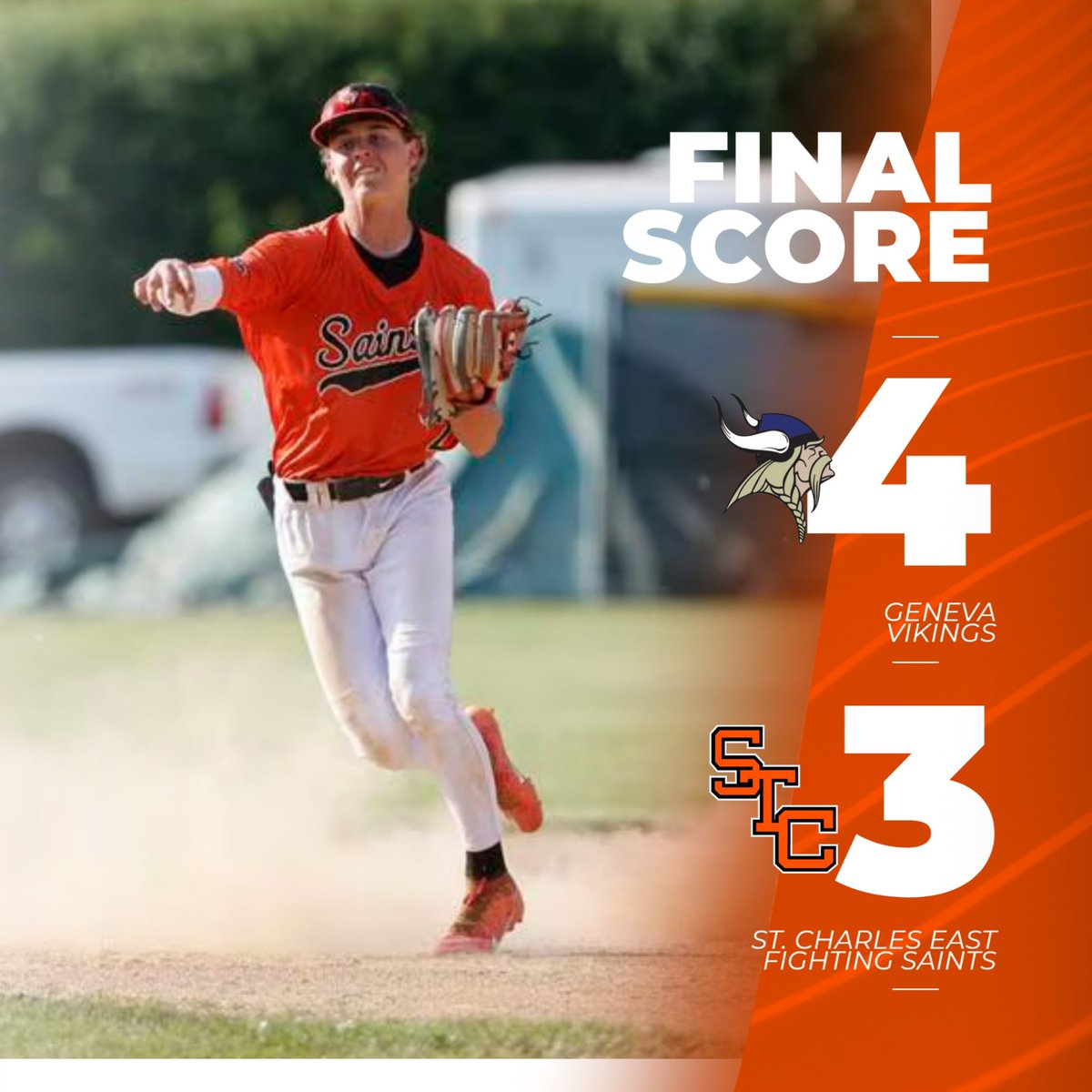 The Saints (12-16, 8-10) get an early 2-0 lead behind great starting pitching from <a href="/Steiny_matt25/">Matt Steinberg</a> (5.1 IP, 2 H, 0 ER, 1 BB, 3 K), surrender the lead late, threaten in the B7, but fall to Geneva yesterday by a score of 4-3. 

<a href="/feigleson_james/">James Feigleson</a> (2-3, 2B, RBI, R, BB),